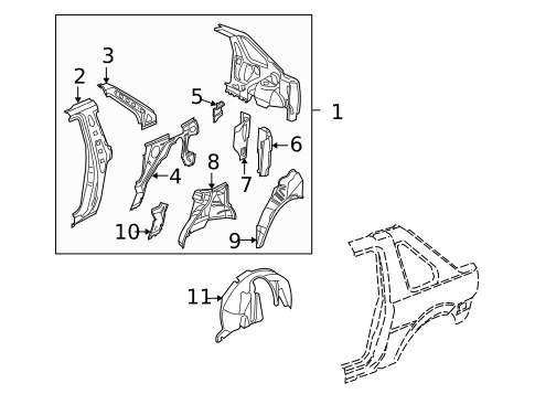 Inner Structure for 2003 Land Rover Freelander #1