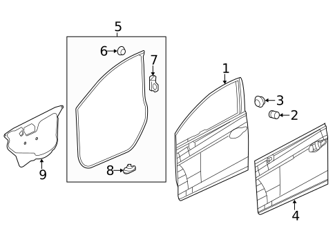 Door & Components for 2012 Honda Civic #1