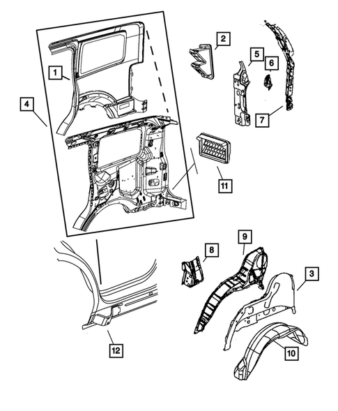 Aperture Panel and Pillar Supports for 2008 Dodge Nitro #0