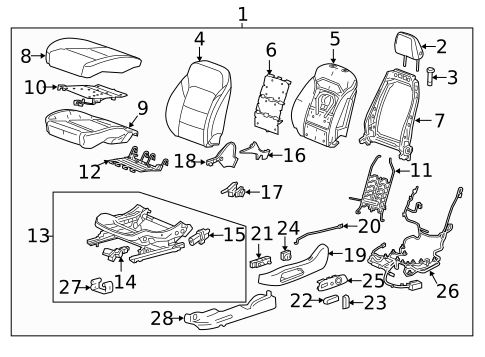 Driver Seat Components for 2023 Chevrolet Silverado 1500 #20