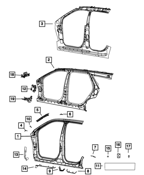 Aperture Panel, Pillar Supports and Cab Back for 2023 Jeep Grand Cherokee L #1