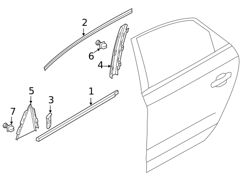 Exterior Trim - Rear Door for 2022 Volkswagen Passat #0