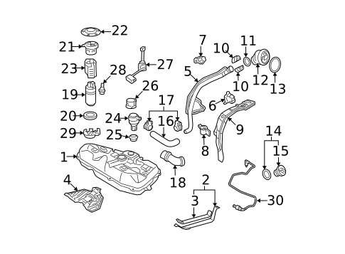 Fuel System Components for 2005 Toyota Corolla #1