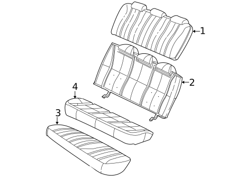 Rear Seat Components for 2003 Chevrolet Impala #1