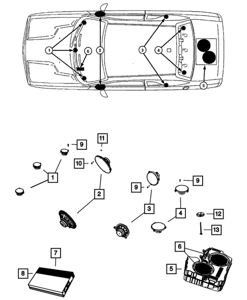 Radio, Antenna, Speakers, DVD, and Video systems for 2014 Dodge Challenger #1