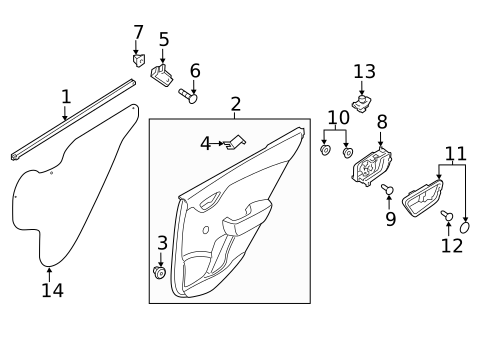 Interior Trim - Rear Door for 2023 Kia Rio #0