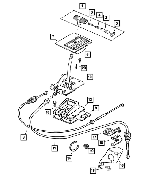 Gearshift Controls for 2002 Jeep Wrangler #1