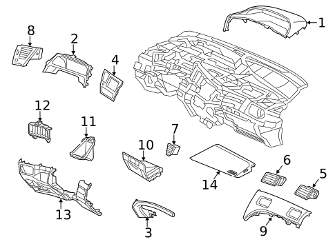 Instrument Panel Components for 2013 Honda Civic #0