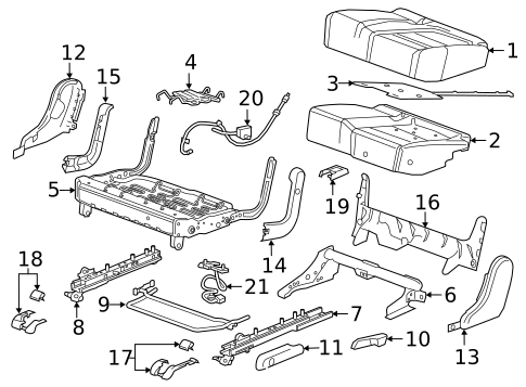 Rear Seat Components for 2022 Chevrolet Blazer #1