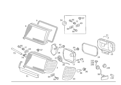 Lighting Unit and Foglight for 1993 Mercedes-Benz 400E #2