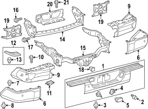 Bumper & Components - Rear for 2020 Toyota Tundra #2