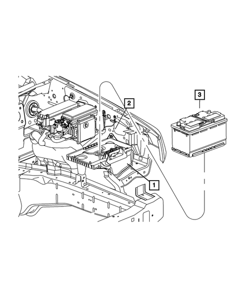 Battery, Battery Tray and Cables for 2008 Jeep Commander #1
