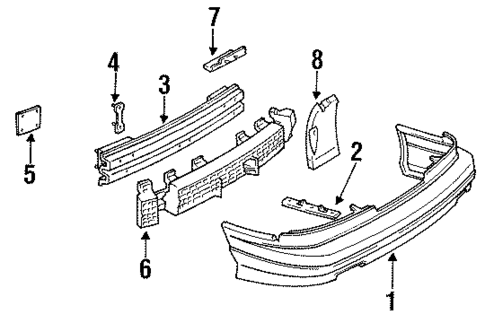 Bumper & Components - Rear for 1991 Chevrolet Lumina #0