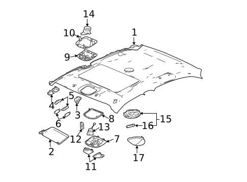 Interior Trim - Roof for 2009 Pontiac G6 #2
