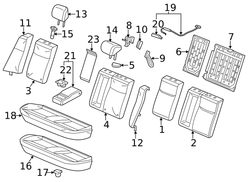 Rear Seat Components for 2012 Honda Civic #0