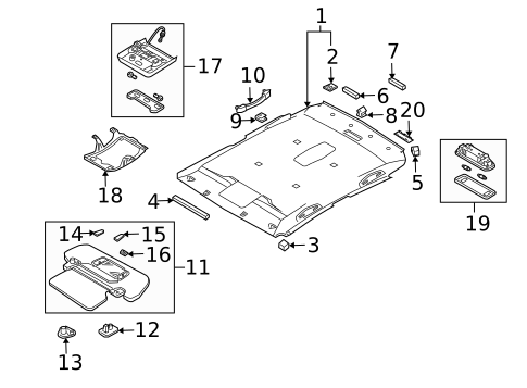 Interior Trim - Roof for 2004 INFINITI M45 #1
