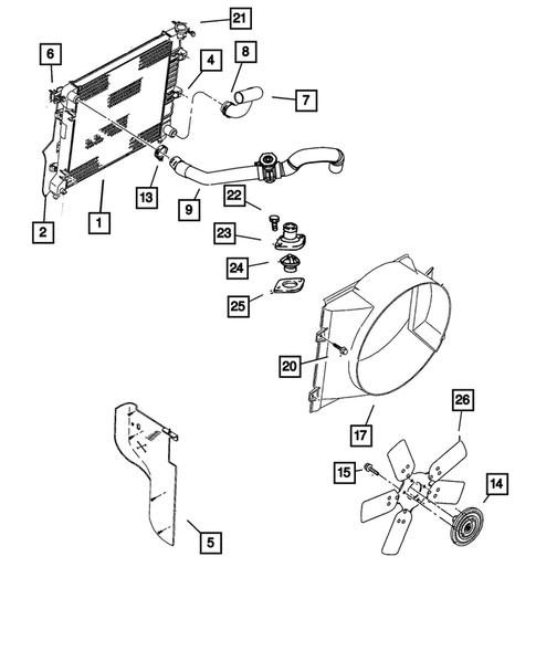 Radiator and Related Parts for 2003 Dodge Dakota #1