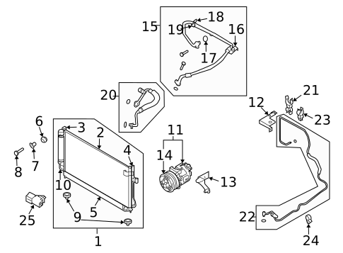 Condenser, Compressor & Lines for 2005 Subaru Forester #0
