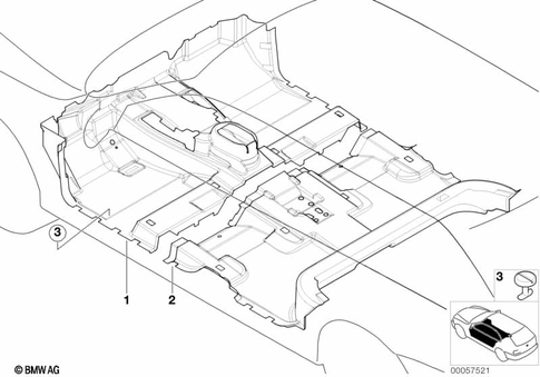 Interior Equipment, Lower for 2005 BMW X5 3.0i #3