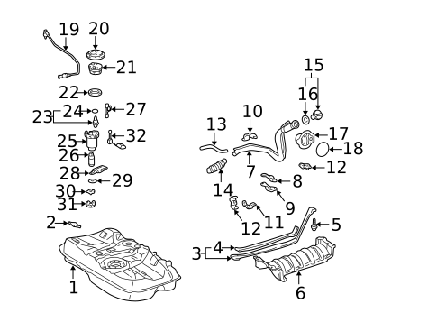 Fuel System Components for 2005 Lexus ES330 #0