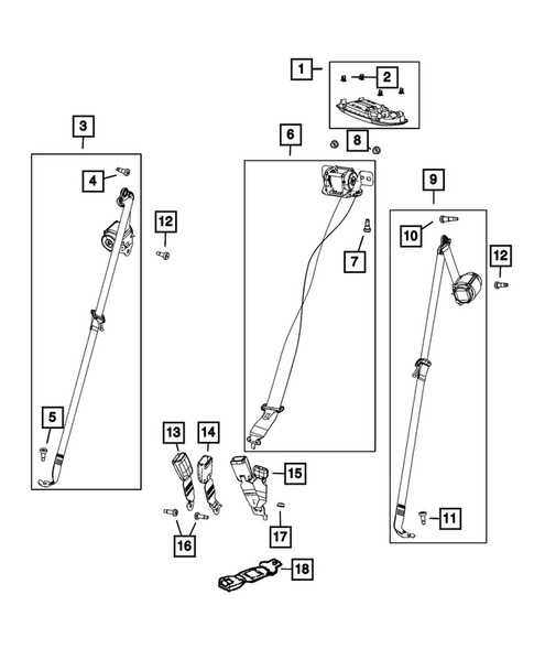 Seat Belts for 2022 Chrysler Pacifica #1