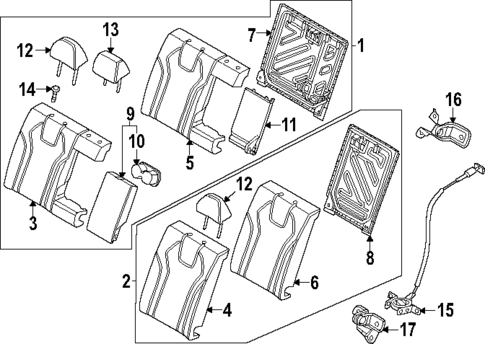 Rear Seat Components for 2024 Hyundai Elantra #0