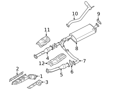 Exhaust Components for 2013 Nissan TITAN #0