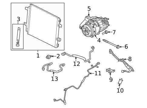 Condenser, Compressor & Lines for 2015 Jaguar XF #0