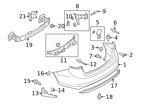 Bumper & Components - Rear for 2013 Ford Fiesta #0