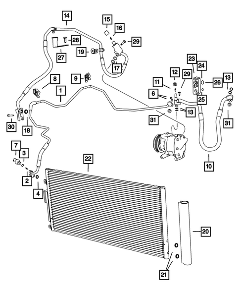 Air Conditioner and Heater Plumbing for 2014 Fiat 500 #0
