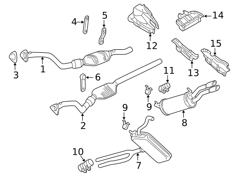 Exhaust Components for 2001 Volkswagen Passat #2