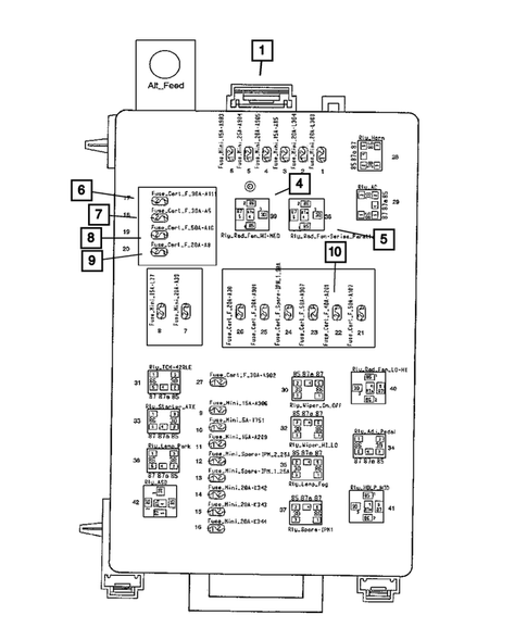 Power Distribution Center, Fuse Block, Junction Block, Relays and Fuses for 2012 Dodge Charger #0