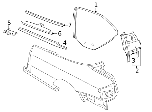 Glass & Hardware for 1999 Saab 9-3 #0