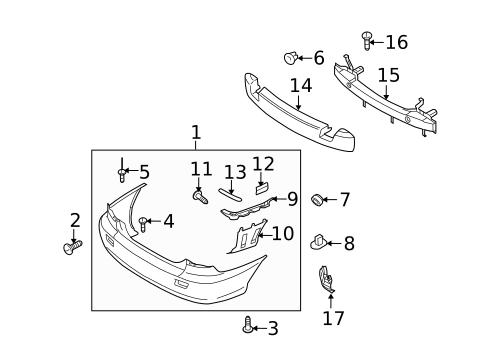 Bumper & Components - Rear for 2004 Kia Rio #0