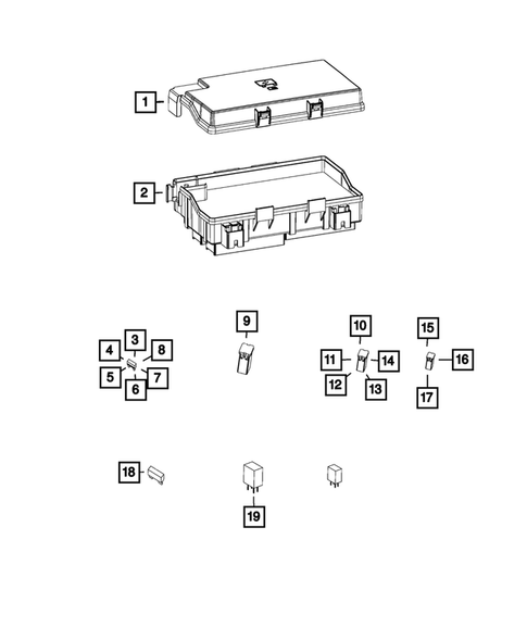 Power Distribution Center, Fuse Block, Junction Block, Relays and Fuses for 2017 Ram 1500 #0