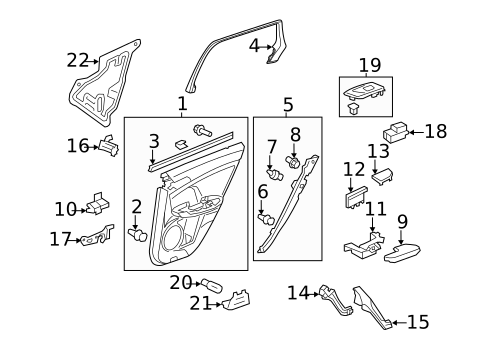 Interior Trim - Rear Door for 2014 Acura TSX #1
