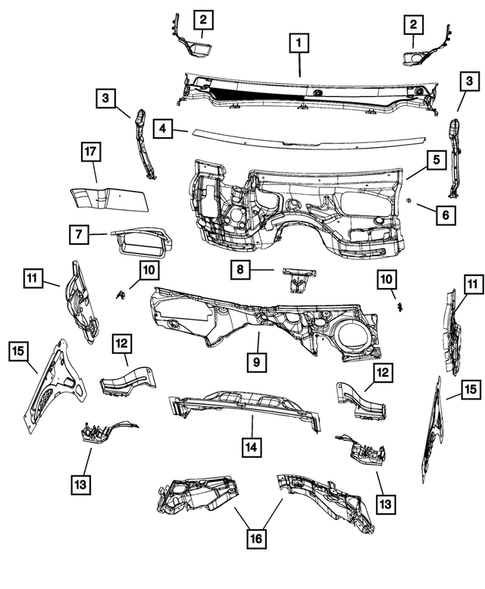 Cowl and Dash Panel for 2019 Jeep Grand Cherokee #0
