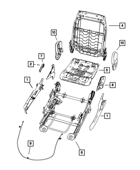 Front Seats - Adjusters, Recliners, Shields and Risers for 2008 Chrysler Sebring #3