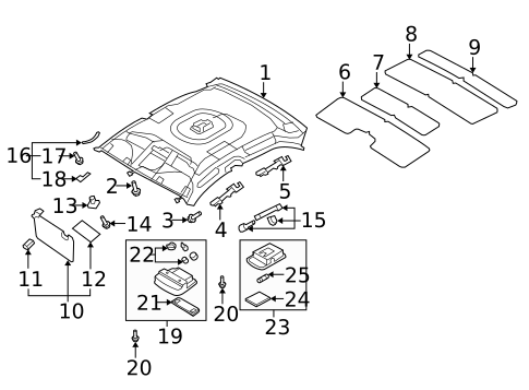 Interior Trim - Roof for 2009 Kia Spectra #0