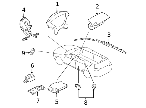Air Bag Components for 2007 Mitsubishi Outlander #0