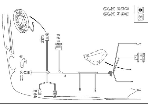 Cable Harness, Automatic Temperature Control and Automatic Climate Control for 2003 Mercedes-Benz CLK430 #1