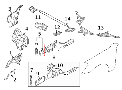 Rear Floor & Rails for 2005 Nissan 350Z #2