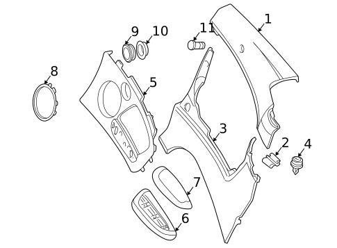 Interior Trim - Quarter Panels for 2000 BMW 323Ci #1
