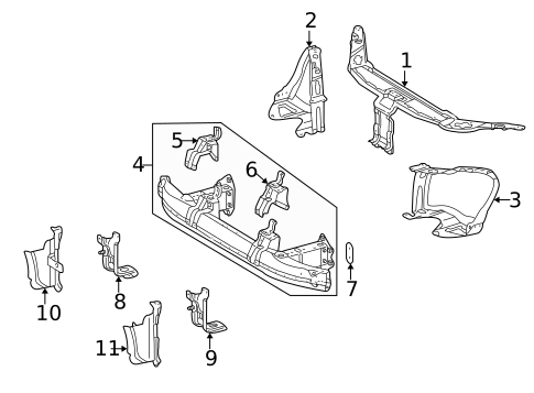 Radiator Support for 2002 Mercedes-Benz S 430 #0