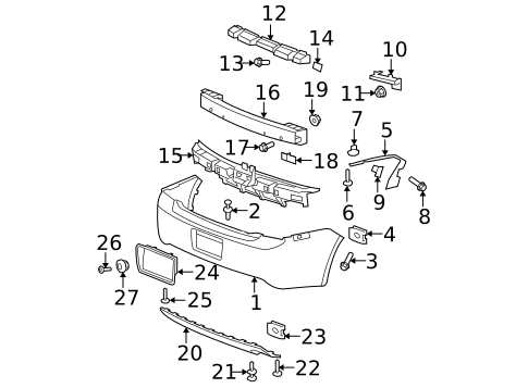 Bumper & Components - Rear for 2012 Chevrolet Malibu #0