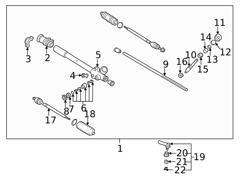 Steering Gear & Linkage for 2000 Mazda Miata #1
