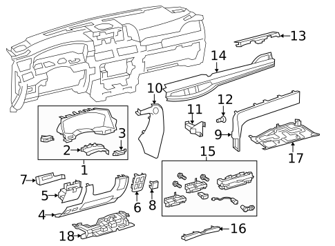Instrument Panel Components for 2021 Lexus LX570 #0