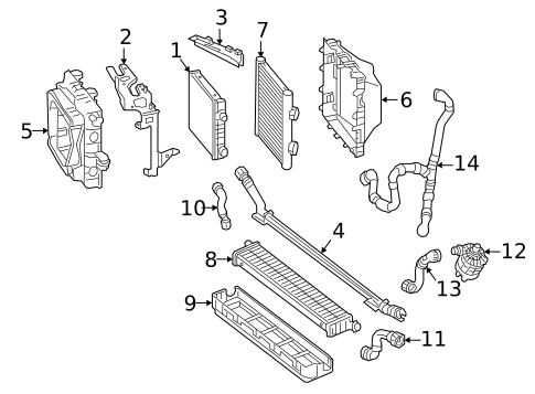 Radiator & Components for 2021 Mercedes-Benz E63 AMG S #1
