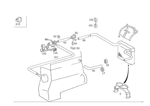 Heating Water Connection for 1993 Mercedes-Benz 300CE #3