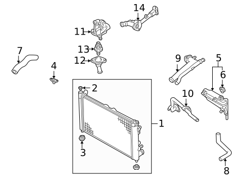 Radiator & Components for 1997 Mazda Millenia #0